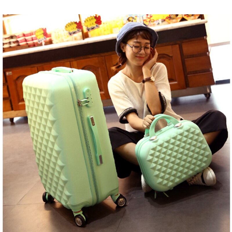 Girls cute trolley luggage set ABS hardside cheap travel suitcase bag on wheel
