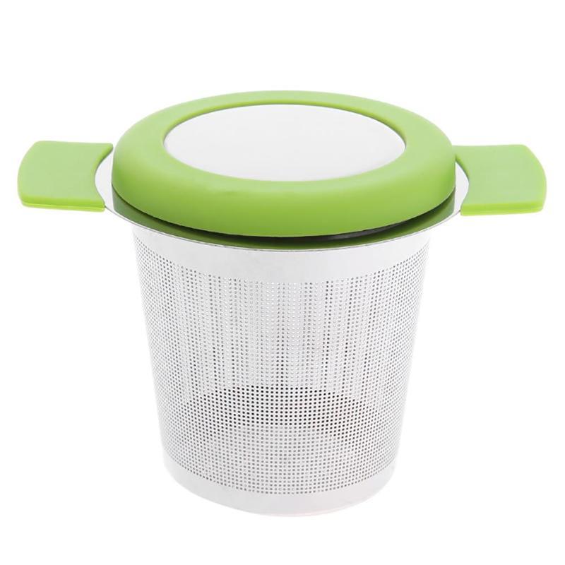 Practical Tea Strainer With Lid Stainless Steel Wi...