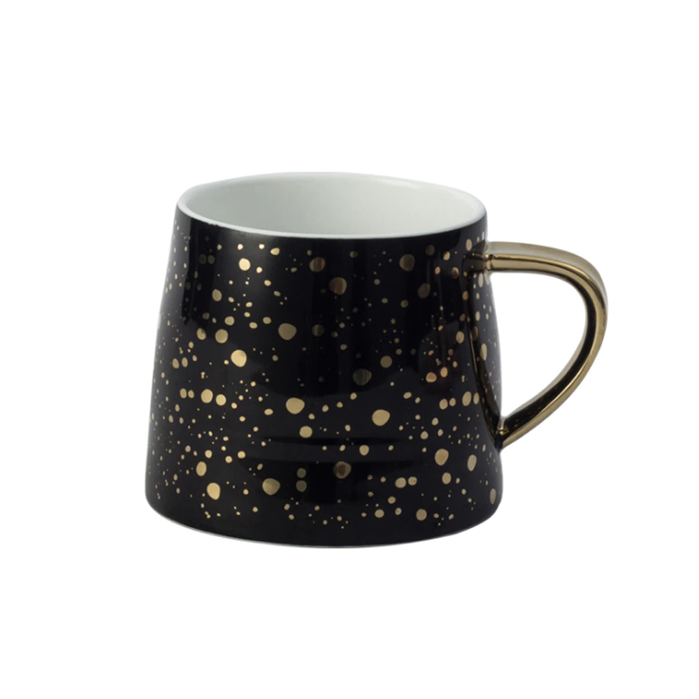 Cute Marbled Ceramic Mug Starry Sky Pattern Coffee Milk Cup Gilded Handle Home Office Drinkware