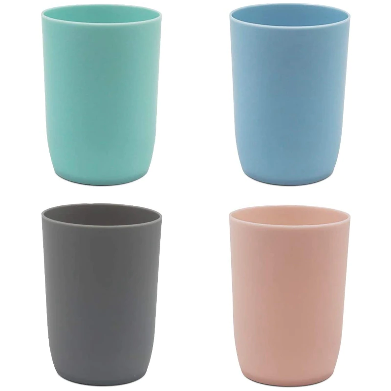 Plastic Multi-Purpose Cup Reusable Drink Cup Unbreakable Dishwasher Safe Drink Cup Toothbrush Cup Set Of 4 Colors