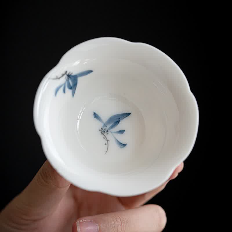 2pc/Set 55ml Hand Painted Butterfly Orchid Ceramic...