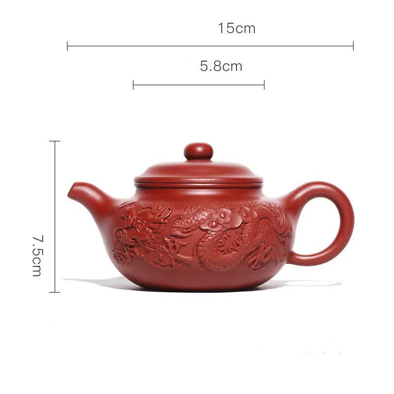 250ml Purple Clay Yixing Dragon Pattern Antique Teapot for Tea Pot Chinese Style Kung Fu Tea Dahongpao Handmade Kettle Teaware