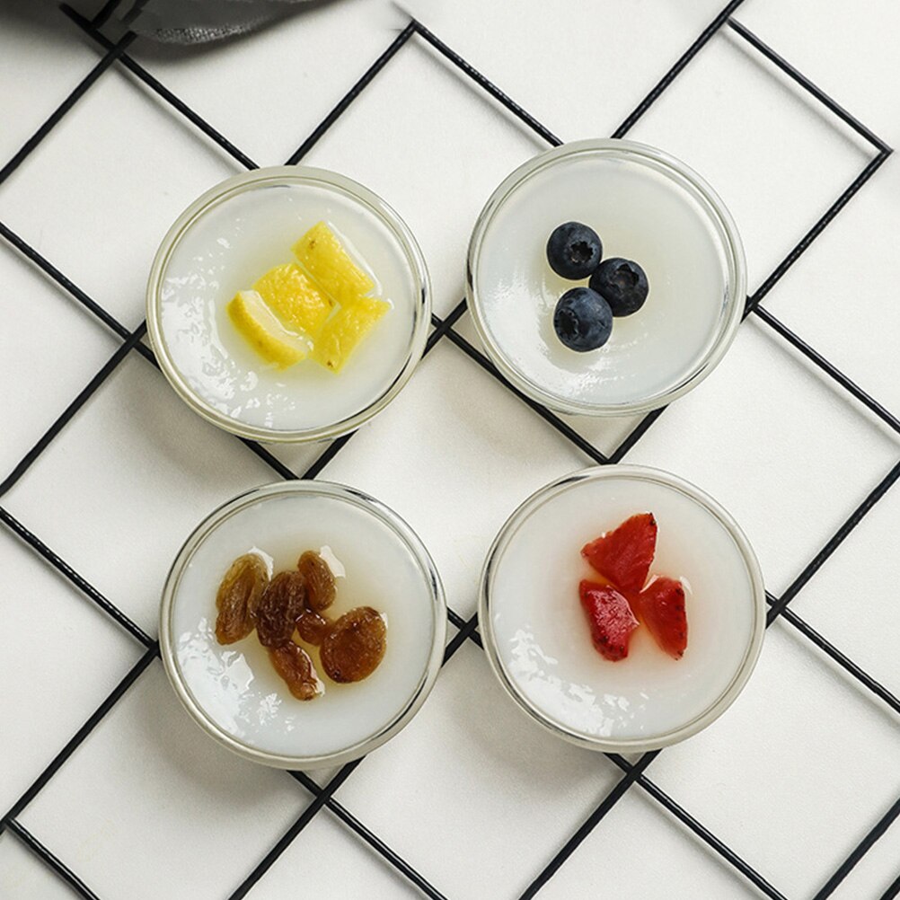 12Pcs Lead-free Glass Material Bowls Pudding Jelly Glass Bowls Cake Molds