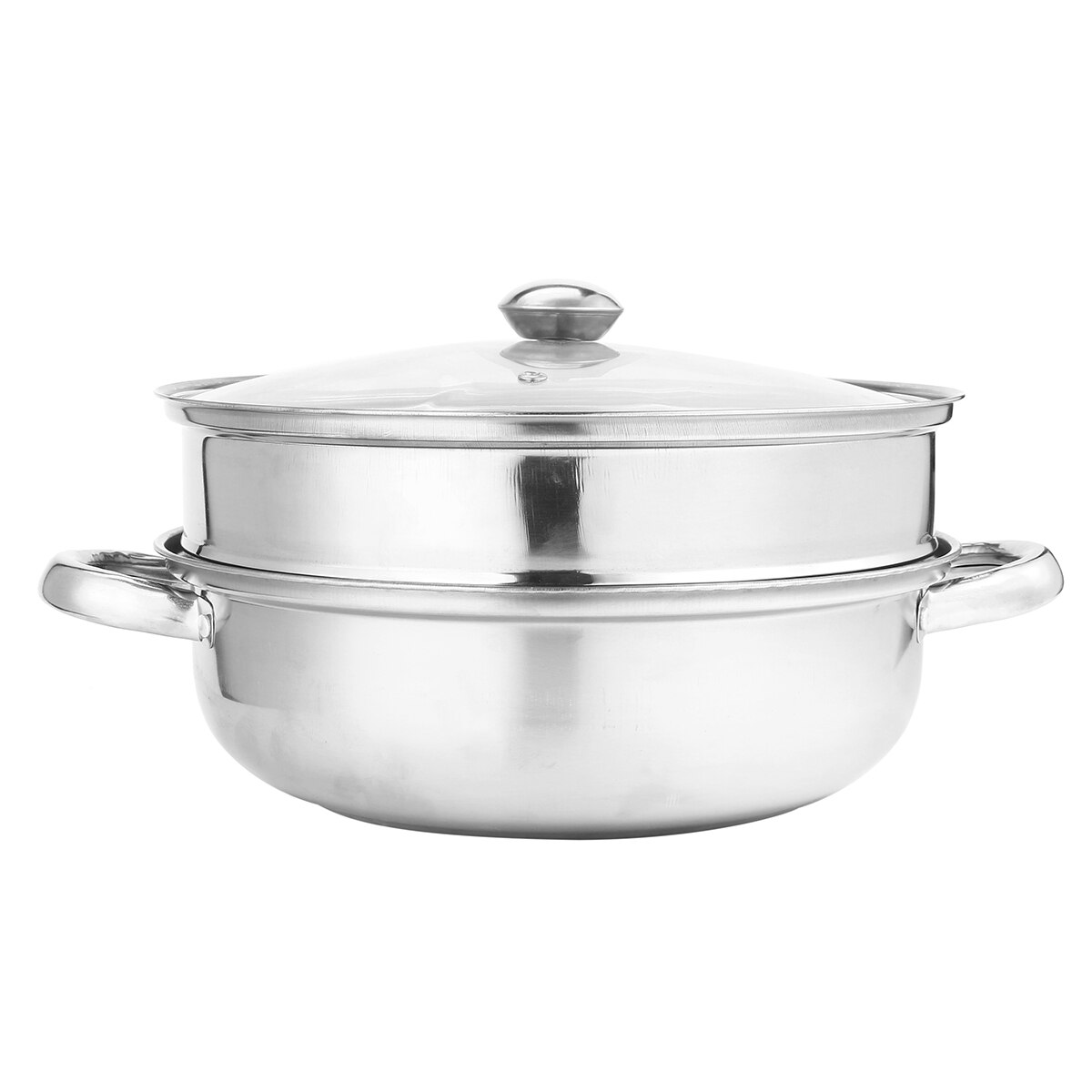 2 Tiers Food Steamer Pot Steaming Cookware Kitchen...