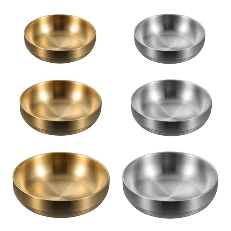 Heat Insulated Mixing Bowl Double Layer Rice Bowls Stainless Steel Bowl Metal Ice Cream Soup Bowls For Kitchen Flatware