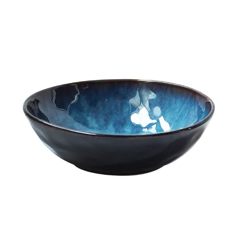 Blue Colored  Ceramic Bowls Nordic Salad Noodle Bi...