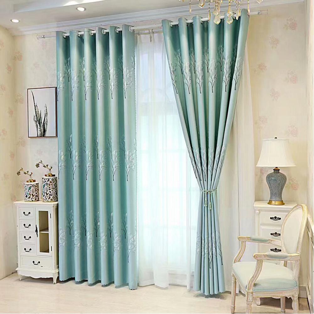 High Quality Customized  Polyeser Gray Jacquard Modern Blackout Window Curtain for Living Room Pink Shading Curtain