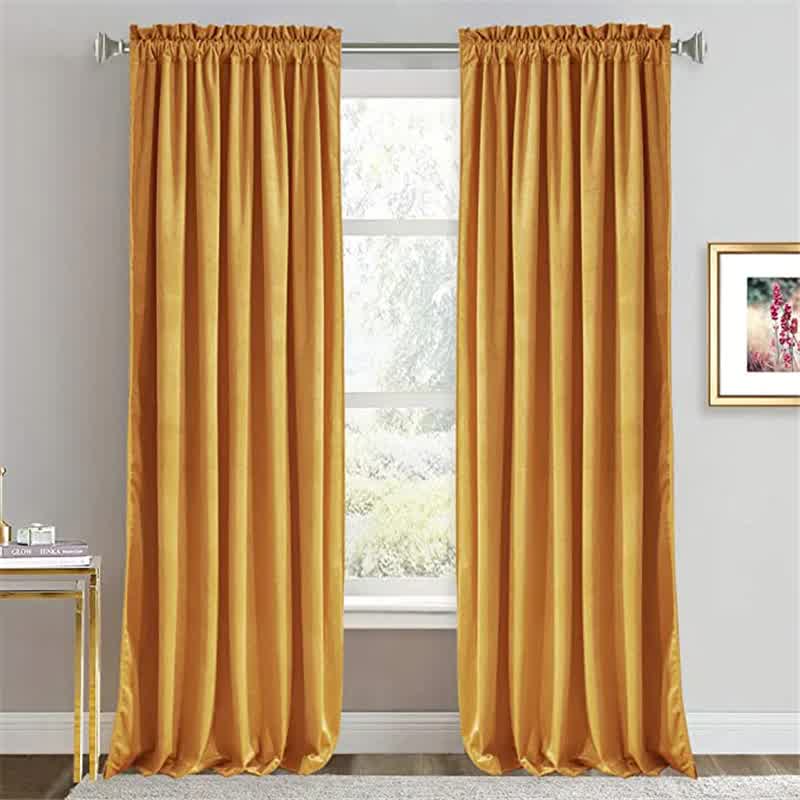 Luxury Pink Velvet Curtains for living room bedroom Green Soft Velvet Panels Light Blocking Energy Efficient Warm Gold