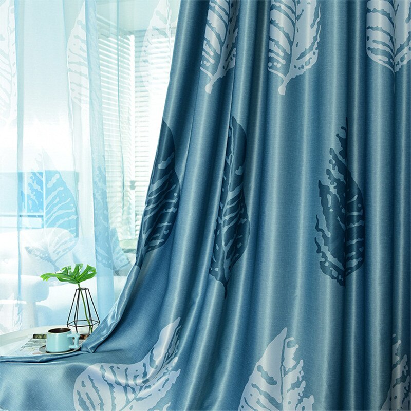 Byetee Blackout Curtains for Bedroom Window Treatment Leaves Curtains For Living Room Decorative Home Decor