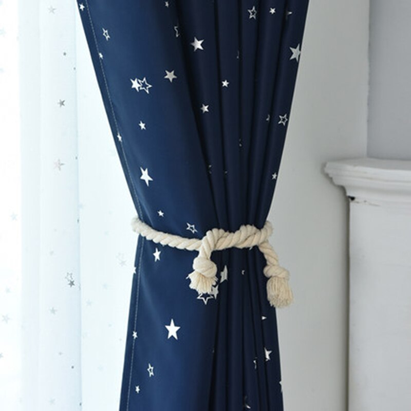 Shiny Stars Children Cloth Curtains For Kids Boy Girl Bedroom Living Room Blue/Pink Blackout Cortinas Custom Made Drape wp123#30