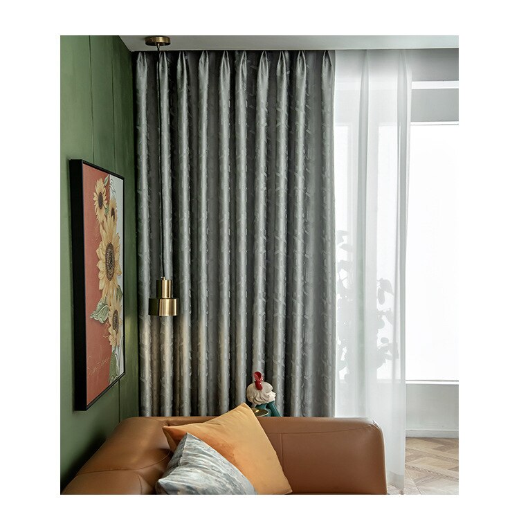 American Light Luxury Curtains for Living Dining Room Bedroom Retro Finished Modern Light Luxury Nordic Style Blackout Curtains