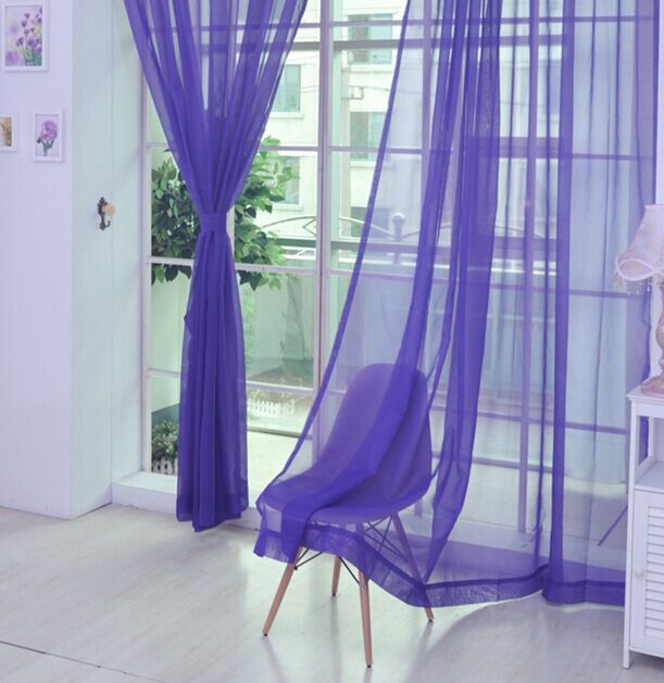 1M*2M Solid Mediterranean Style Curtains Screen Printing Glass Yarn Bedroom Living Room Wedding Banquet Curtains