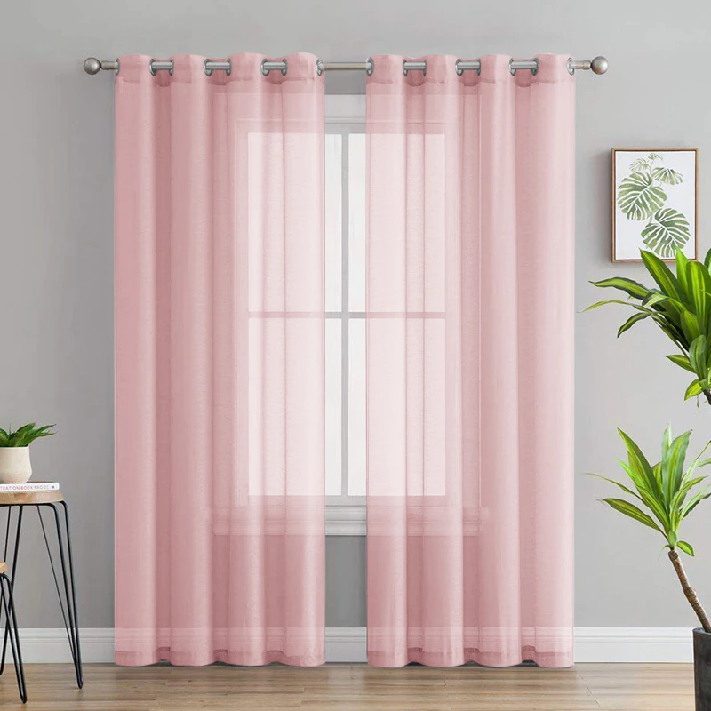 Solid Sheer Window Curtains for living room the Bedroom Modern Tulle Curtains Voile Curtain fabric drapes for kitchen