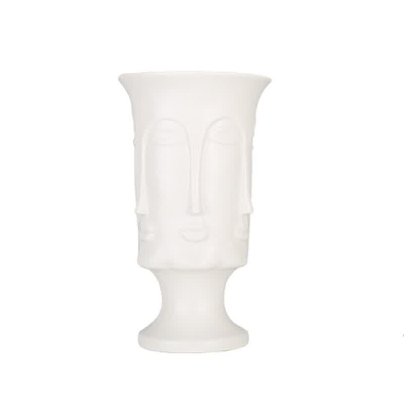 Nordic Minimalism Abstract Ceramic Vase Face Art M...