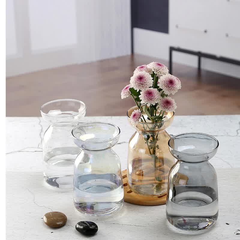 Flower Vase For Table Decoration Living Room Glass Vase Fleur Table Ornaments Handmade Tabletop Plant Vase