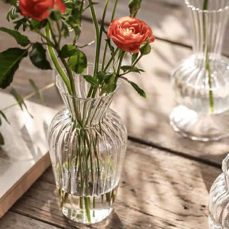 Transparent Flower Vase Borosilicate Glass Hydroponic Vase Tabletop Ornaments Flower Container Plants Holder Living Room Decor