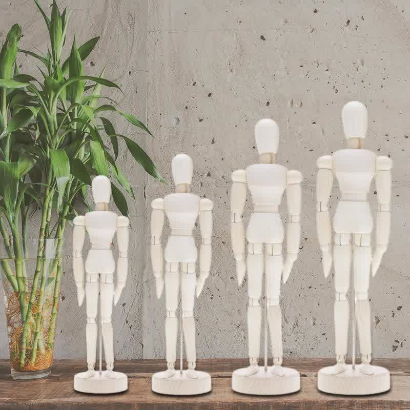 Handmade Wooden Movable Limbs Human Figure Model Artist Sketch Draw Decor Modern Miniature Figurines DIY Crafts Home Decoration