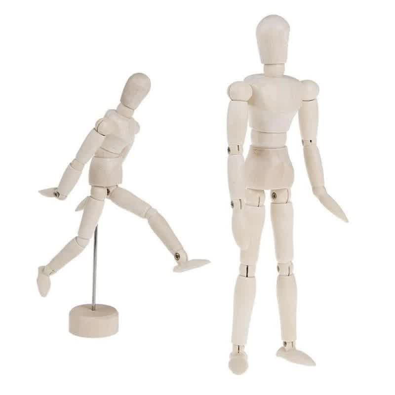 Handmade Wooden Movable Limbs Human Figure Model A...