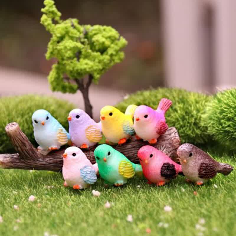 1pcs Artificial Colorful Little Bird figurine Animal Model Home Decor Miniature Fairy Garden Decoration Accessories Modern