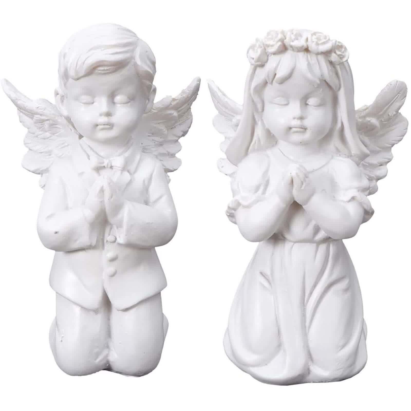 2pcs/set Angels Statues European Home Desktop Pray...