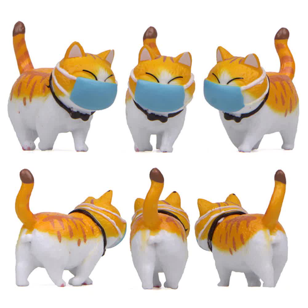 Cartoon Face Cover Fat Cat Mini Model Figurine Ornament Micro Landscape Decor Fat Cat Figurine DIY Mini Landscape Home decor