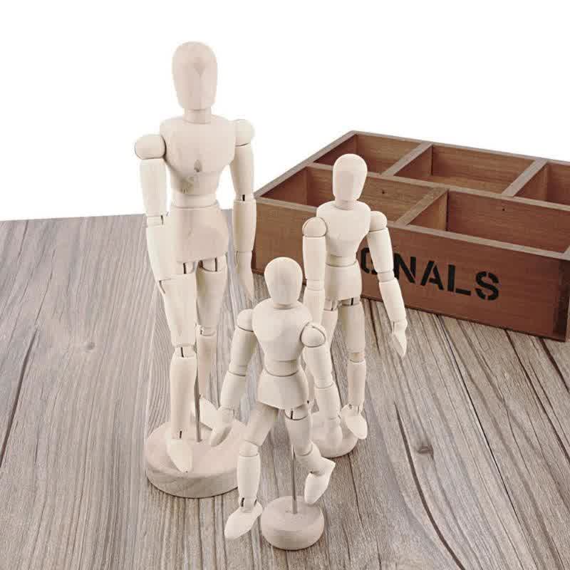 Handmade Wooden Movable Limbs Human Figure Model Artist Sketch Draw Decor Modern Miniature Figurines DIY Crafts Home Decoration