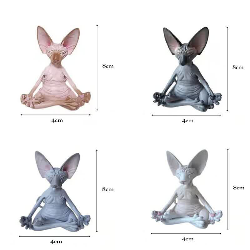 Whimsical Buddha Cat Figurine Meditation Sphynx Cat Meditate Art Sculptures Outdoor Garden Statues Figurines house decoration