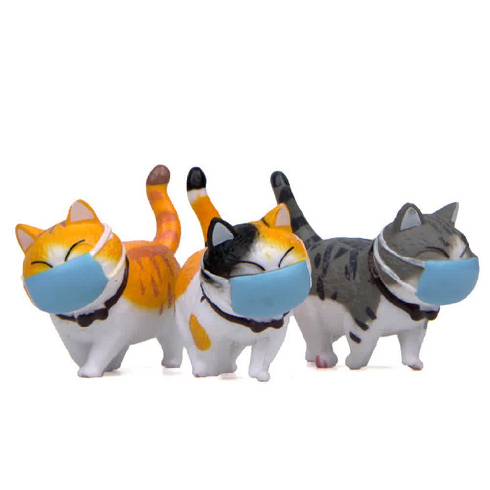 Cartoon Face Cover Fat Cat Mini Model Figurine Ornament Micro Landscape Decor Fat Cat Figurine DIY Mini Landscape Home decor