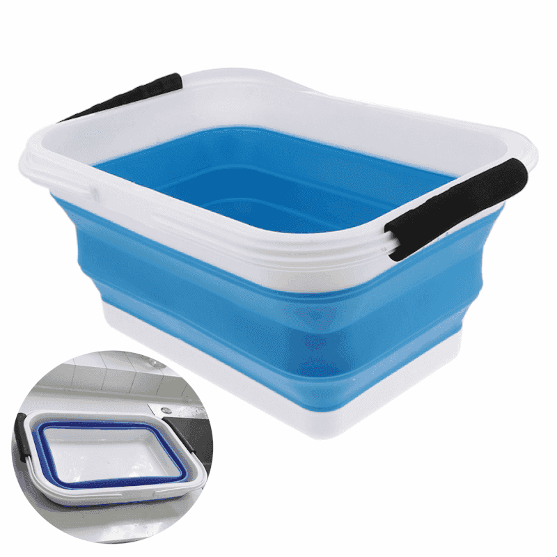 Folding Bucket With Handle Thickened Portable Camping Wash Bucket Collapsible Wash Basin Mop Bucket Home Outdoor Tools