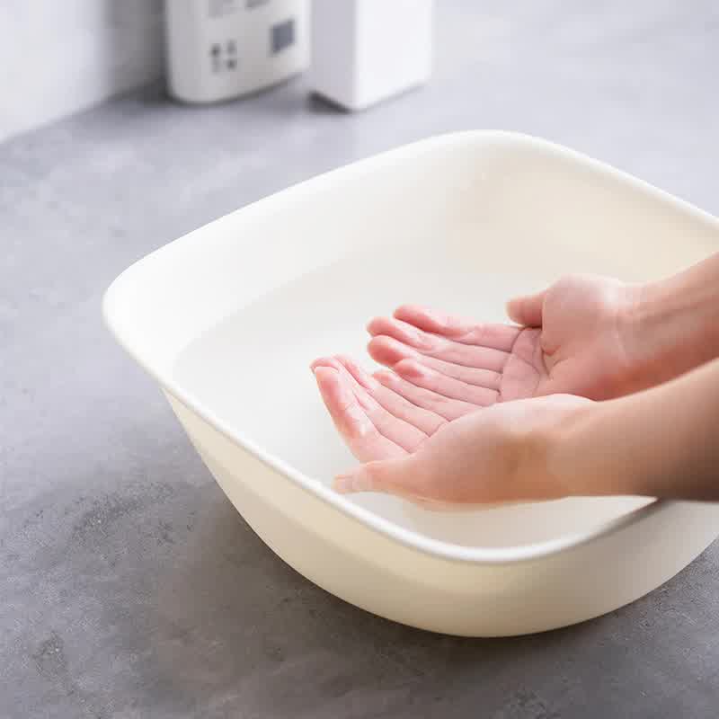 1pcs Household Plastic Washbasin Portable Wash Vegetables Cleaning Basins Square  Thick Laundry Tub Bathroom Kitchen Accessories