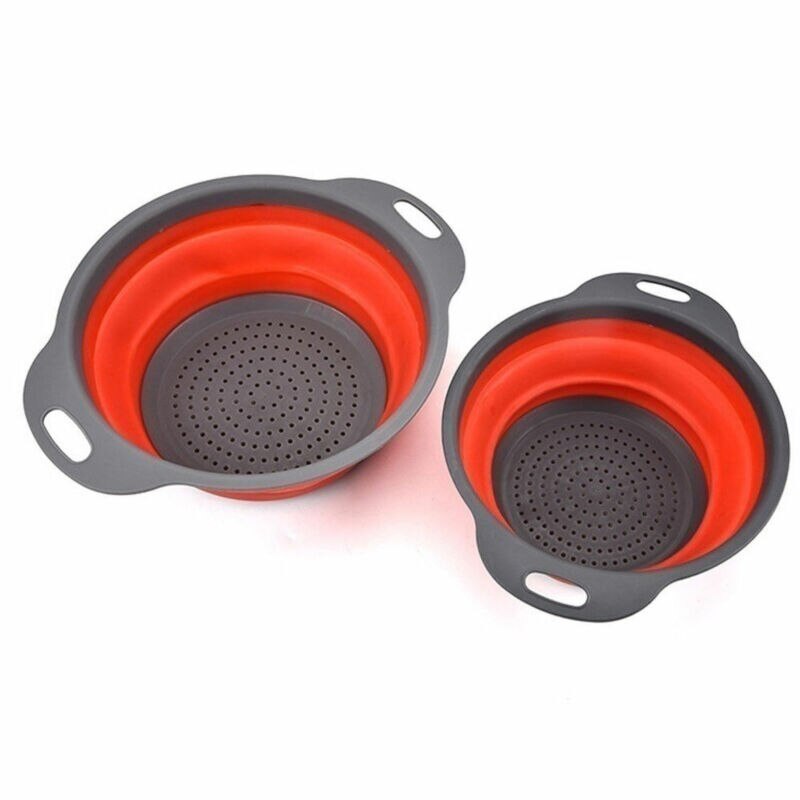 Kitchen Home Drain Basket Collapsible Silicone Col...