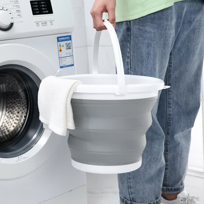 3L Silicone Collapsible Bucket Portable Folding Bucket Lid Car Washing Bucket Children Outdoor Fishing Travel Home Storage Box