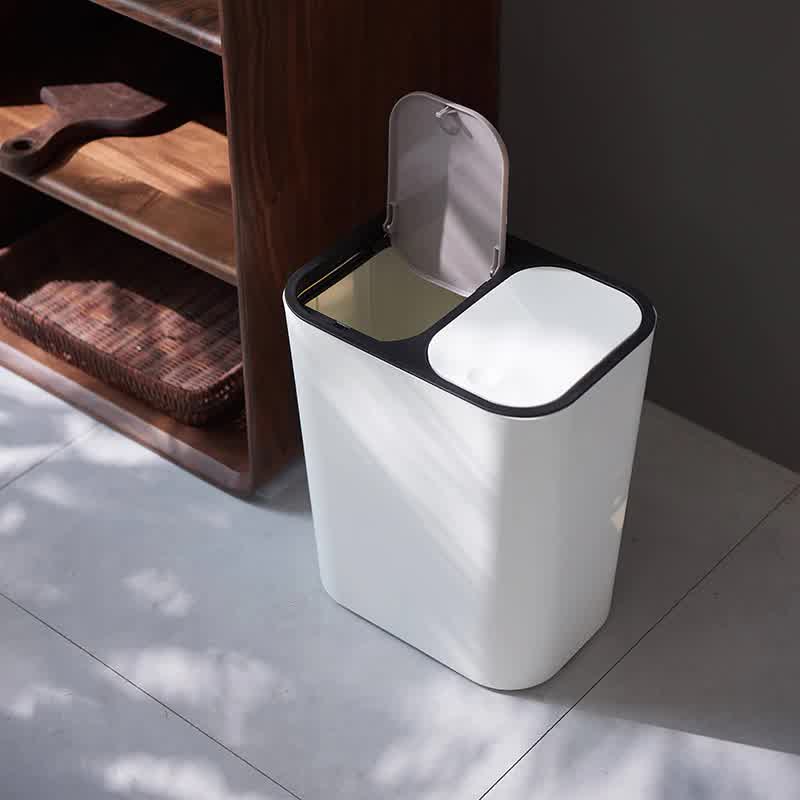 Kitchen Trash Can Double Buckets Trash Bin Classification Dustbin Dry-wet Garbage Separation Waste Bin Office Bathroom Dustbin
