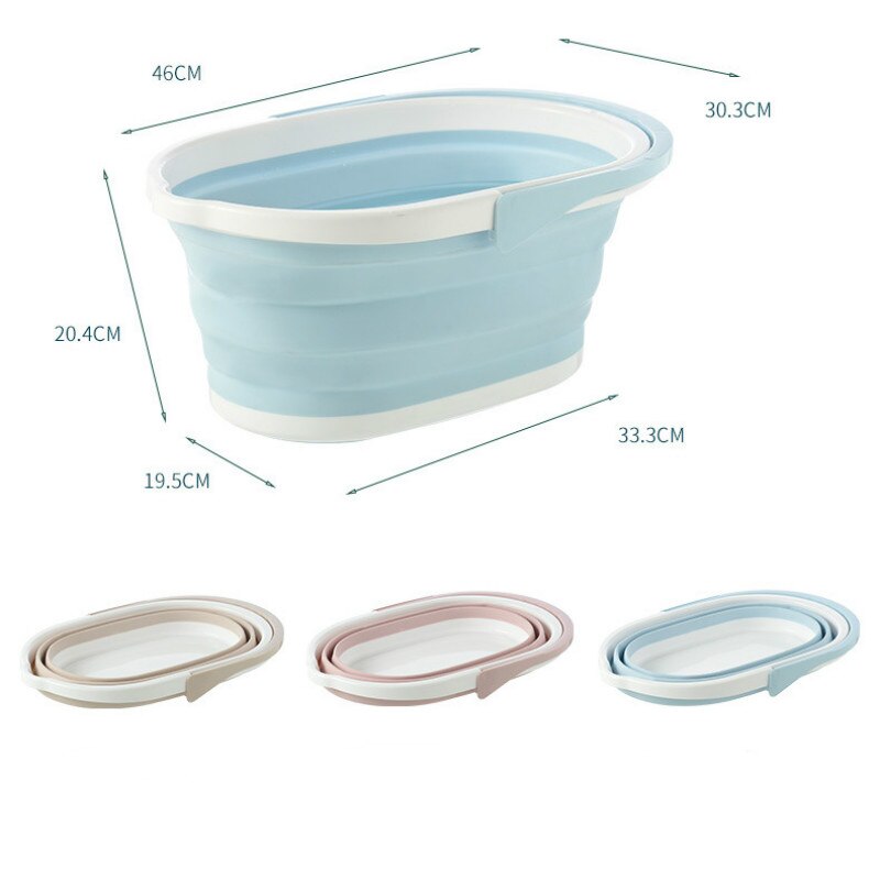 1PC Folding Bucket With Handle Thickened Portable Camping Wash Bucket Floor Cleaning Car Wash Bucket Household Cleaning Tool