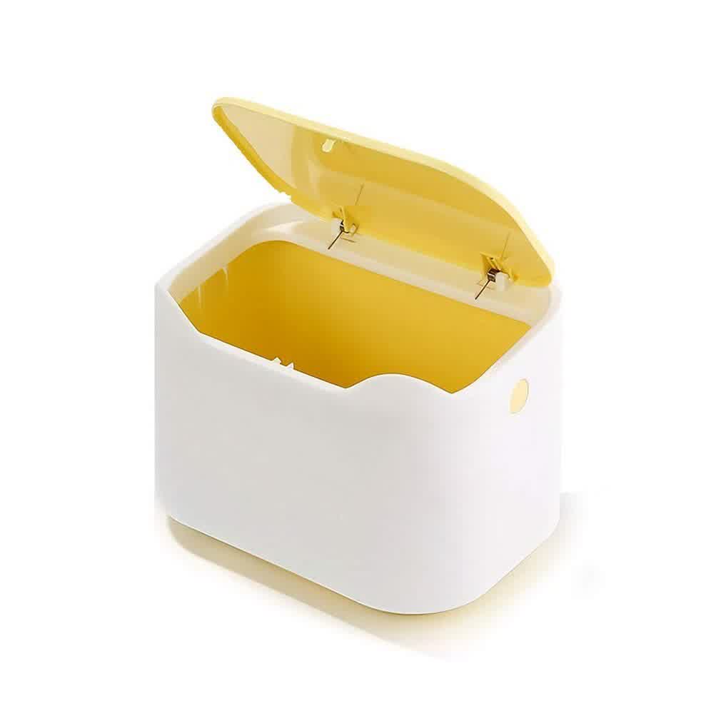 Small Trash Can With Push Button Lid Mini Trash Cans Press Office Desk Waste Paper Tube Creative Home Small Storage Bucket