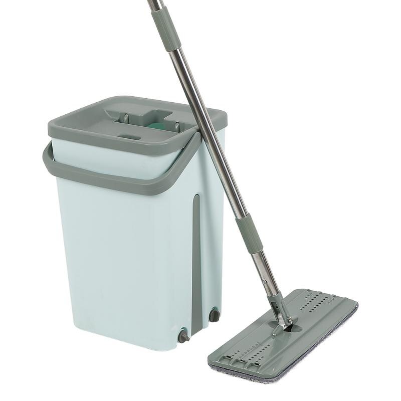 Flat Squeeze Mop And Bucket Free Hand Wash Flat Mo...