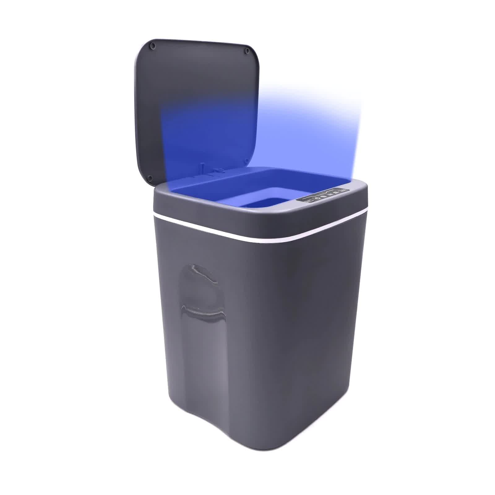 Automatic Trash Can Dustbin Bin for Kitchen Wastebin Sensor Intelligent Bucket Garbage Storage Bathroom Paper Basket LED Light
