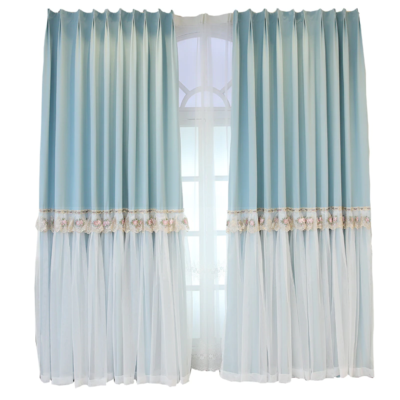 Curtain New Full Blackout Bedroom Heat Insulation Sunscreen Simple Modern Hook Little Girl Room Princess Style Curtains