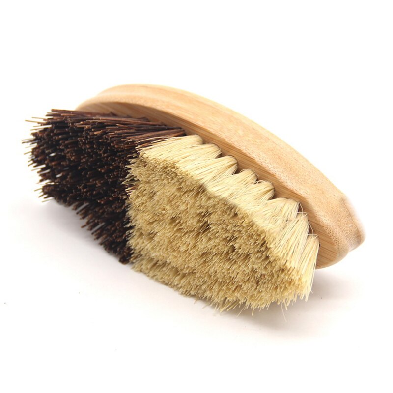 Bamboo Sisal Coarse Brown Brush Oval Vegetable and Fruit Brush Kitchen Pots and Dishes Bowl Cleaning Brush Cleaning Supplies