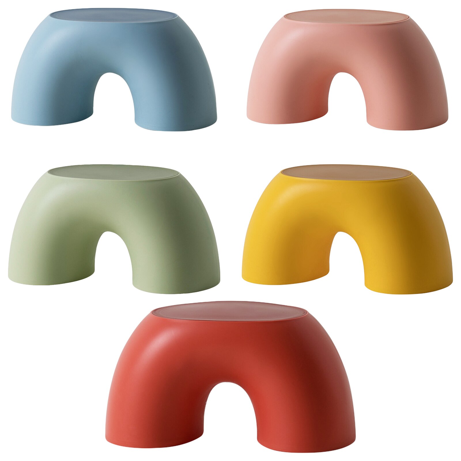 Simple Semi-ring Rainbow Small Bench Home Indoor Chair Children Stool Footboard Furniture Stool for Kids Bedroom