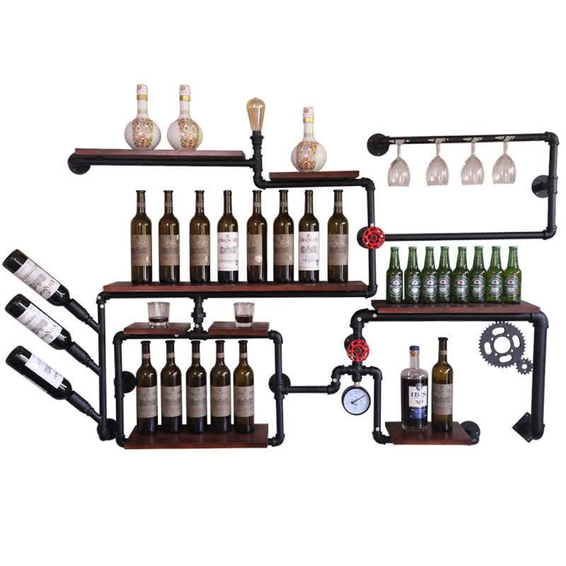 Coffee Shop Bar Wine Cabinet Wine Rack Loft Retro ...