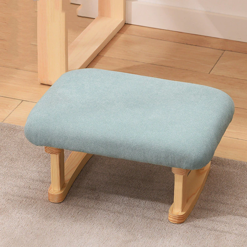 Solid wood square stool home creative sofa stool fabric living room shoe changing stool stepping small bench