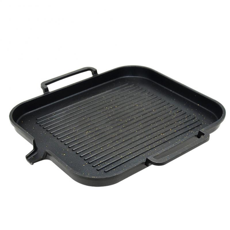 Non-stick Bakeware Smokeless Grill Pan Barbecue Tray Stovetop Plate for Kitchen Indoor Outdoor Party Camping BBQ Grilling Pans