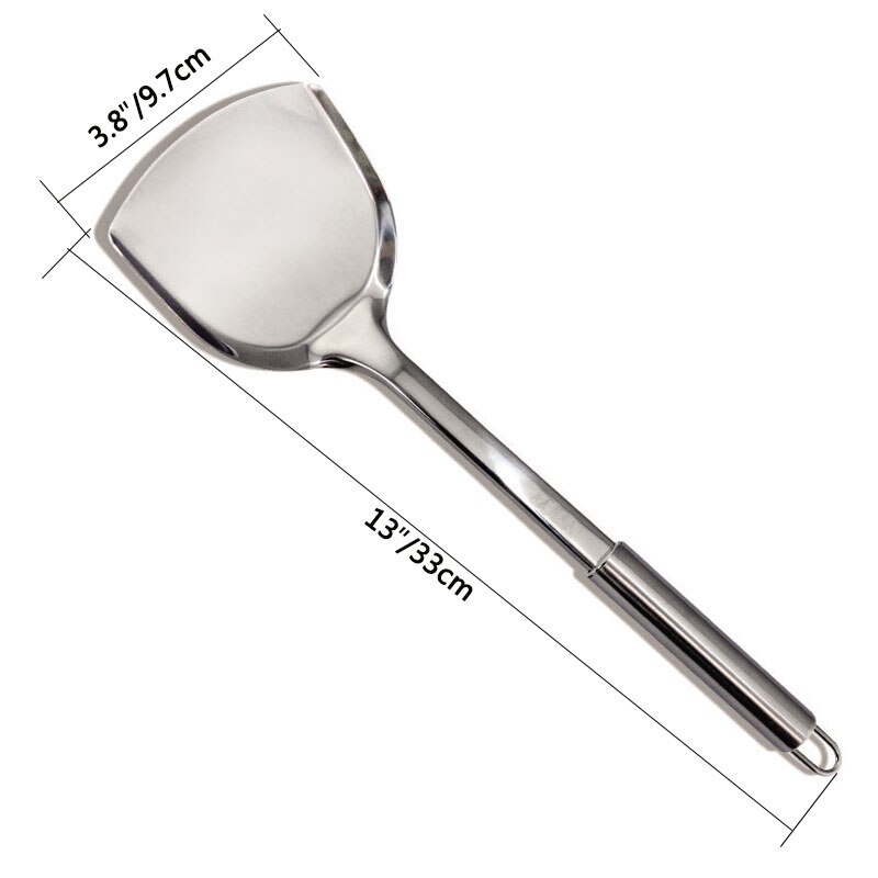 1pc Stainless steel Solid Turner Long Handle Classical upscale Spatulas Chef Cooking fry shovel Kitchen Tool Utensils