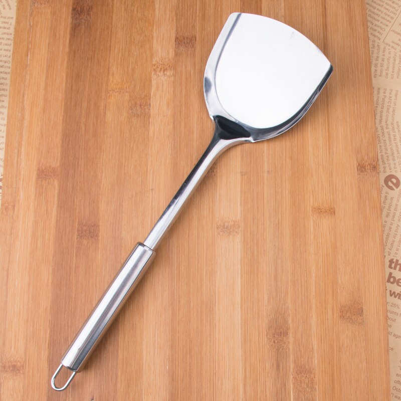 1pc Stainless steel Solid Turner Long Handle Classical upscale Spatulas Chef Cooking fry shovel Kitchen Tool Utensils
