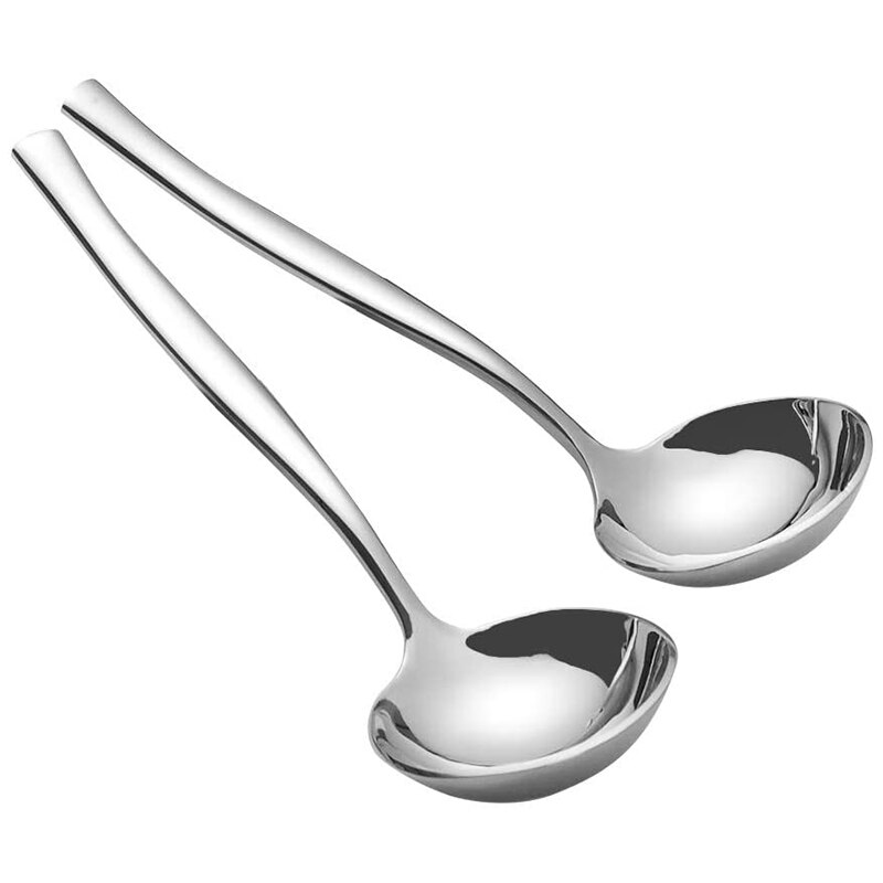 4-Piece Stainless Steel Gravy Soup Spoon, ...
