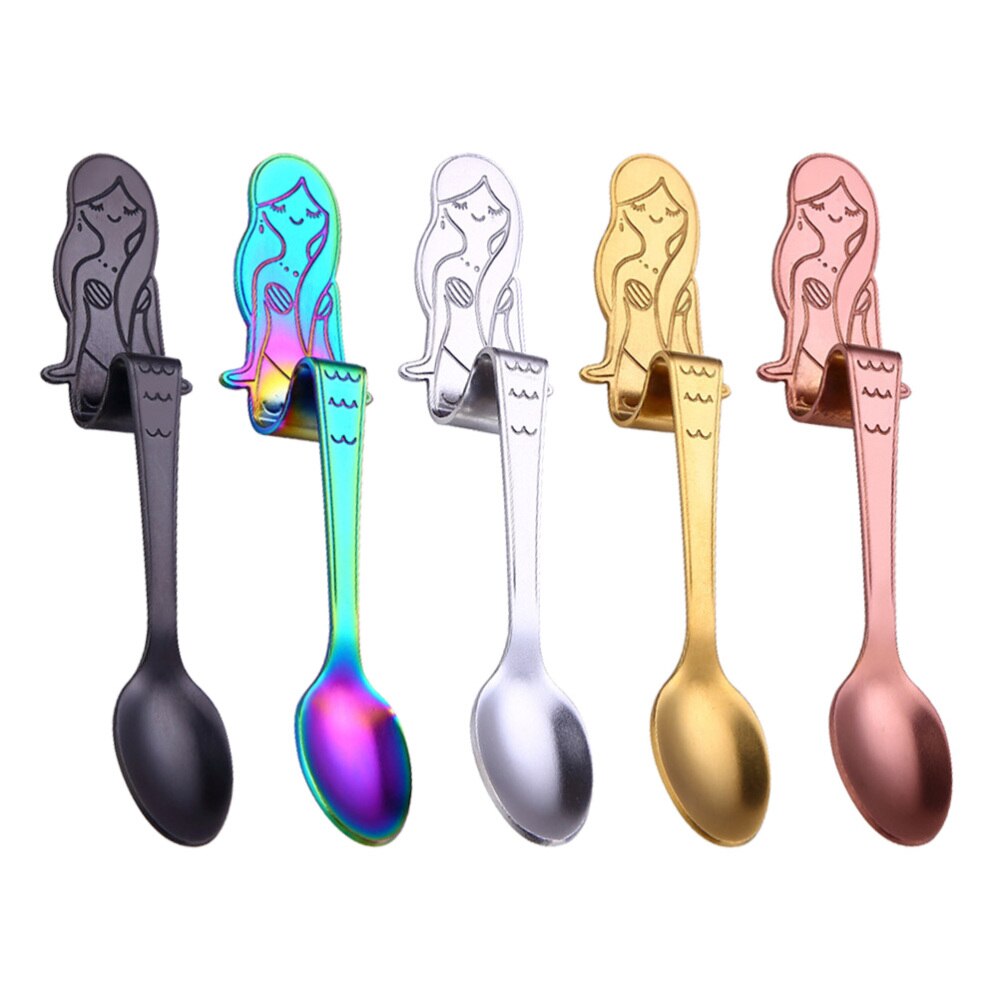 5pcs Stainless Steel Coffee Spoon Hanging ...