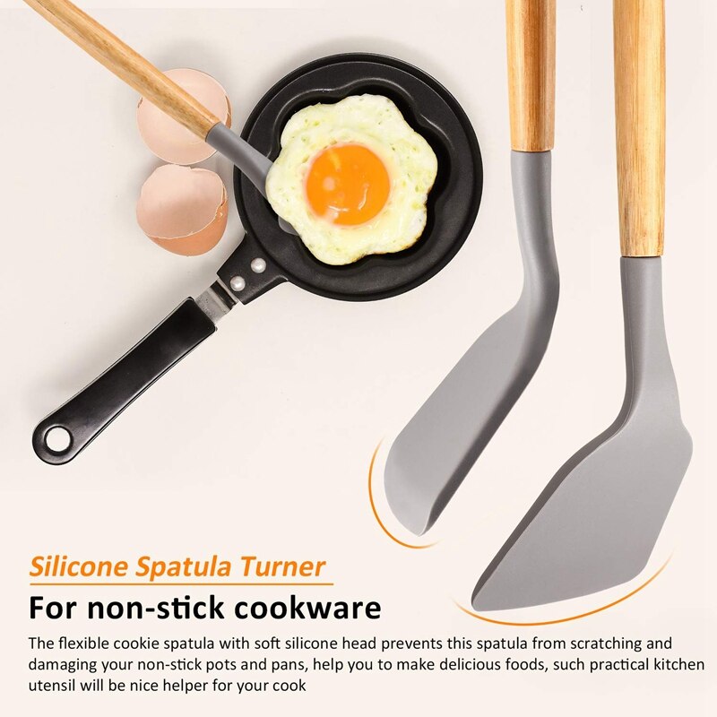 3 Pieces Silicone Spatula Flexible Silicone Spatula Kitchen Utensil Spatula Egg Cookie Spatula Nonstick Spatula