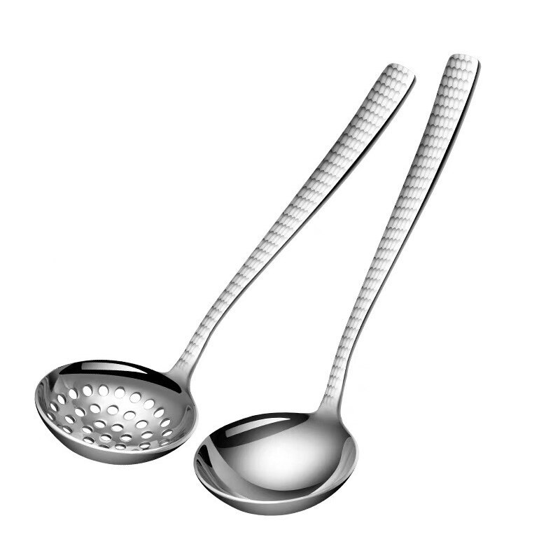 Stainless Steel Soup Spoon/Colander Durable Anti-Corrosion Kitchen Utensils Hot pot soup spoon for Soup Hot Pot TP-Hot 1 pairs/set