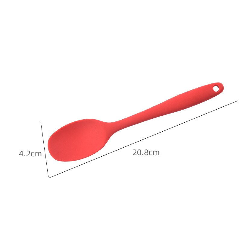The New Silicone One-Piece Small Spoon Food Supplement Spoon Mini Soup Spoon Household Mixing Spoon Kitchen Baking Tools